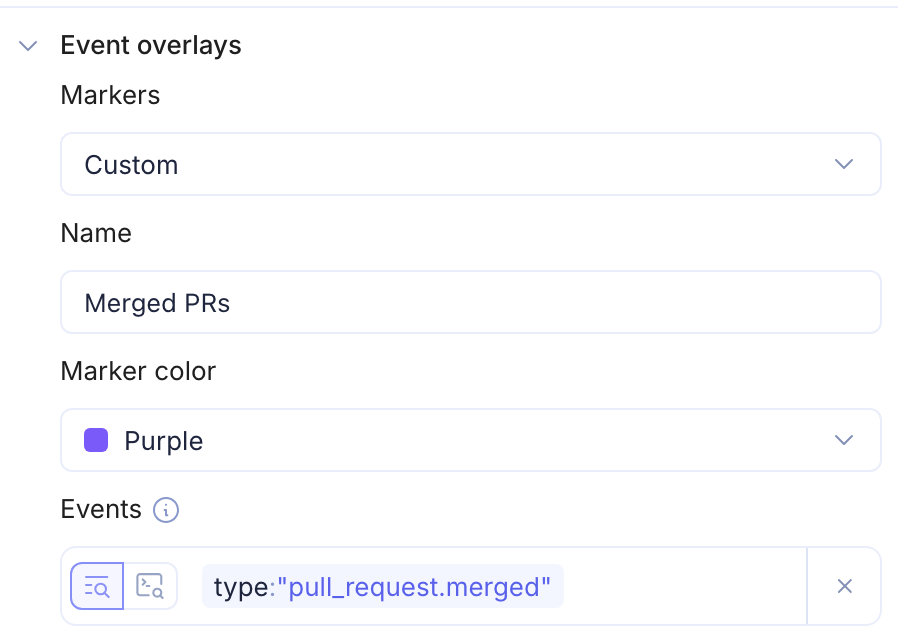 Event overlays section in the panel editor
