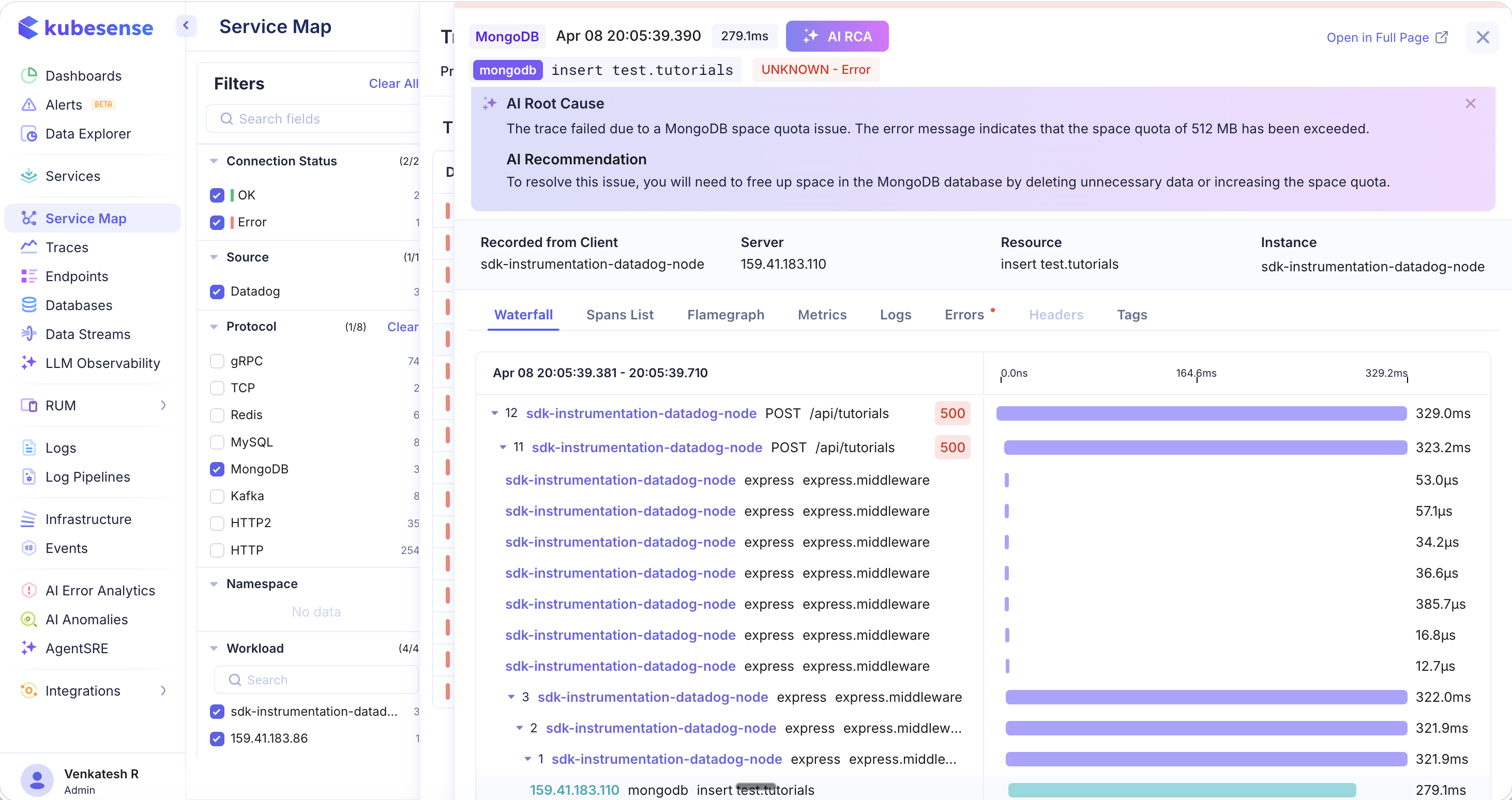 AgentSRE — AI Root Cause Analysis