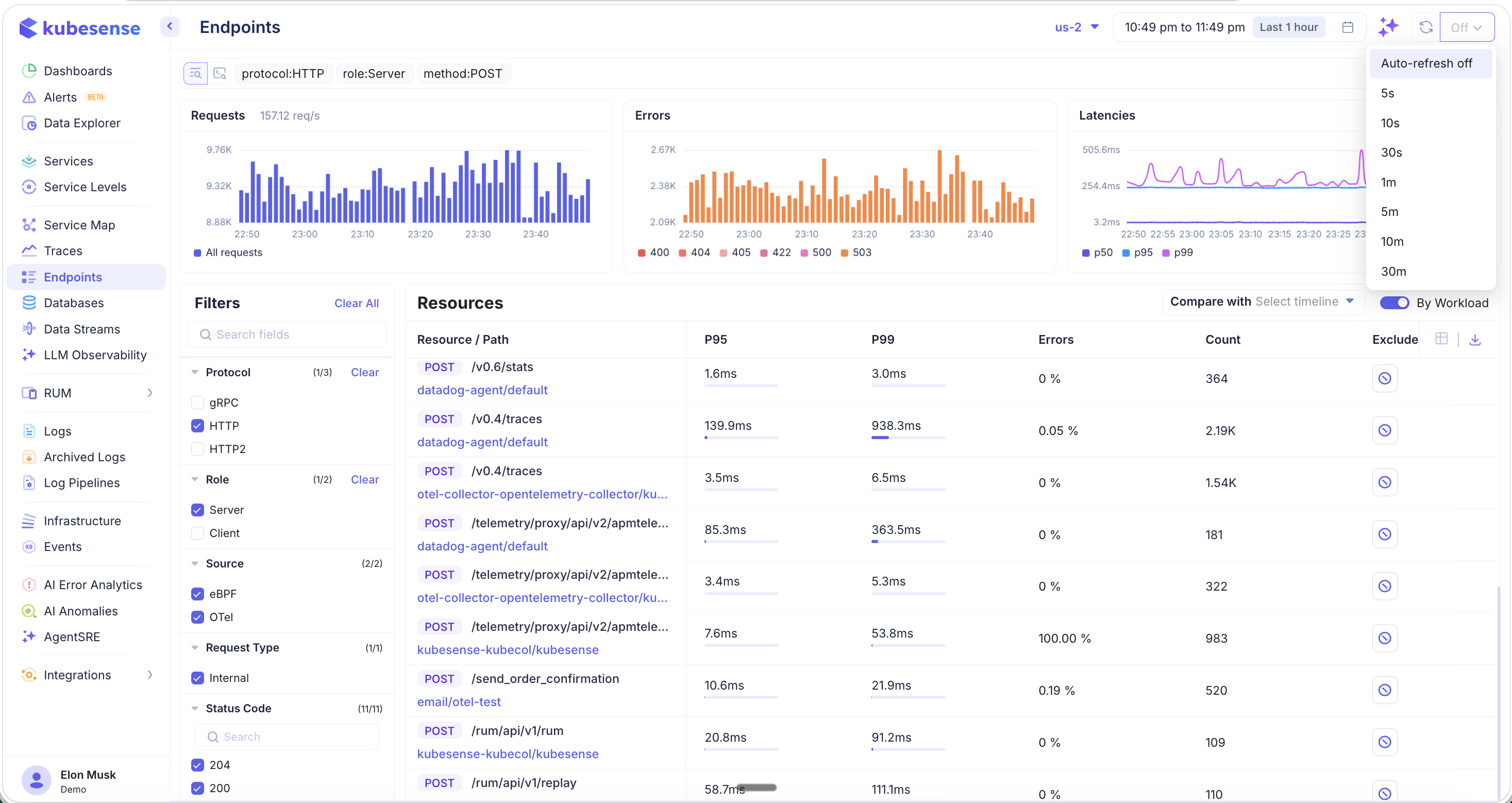 Endpoints — Auto-Refresh