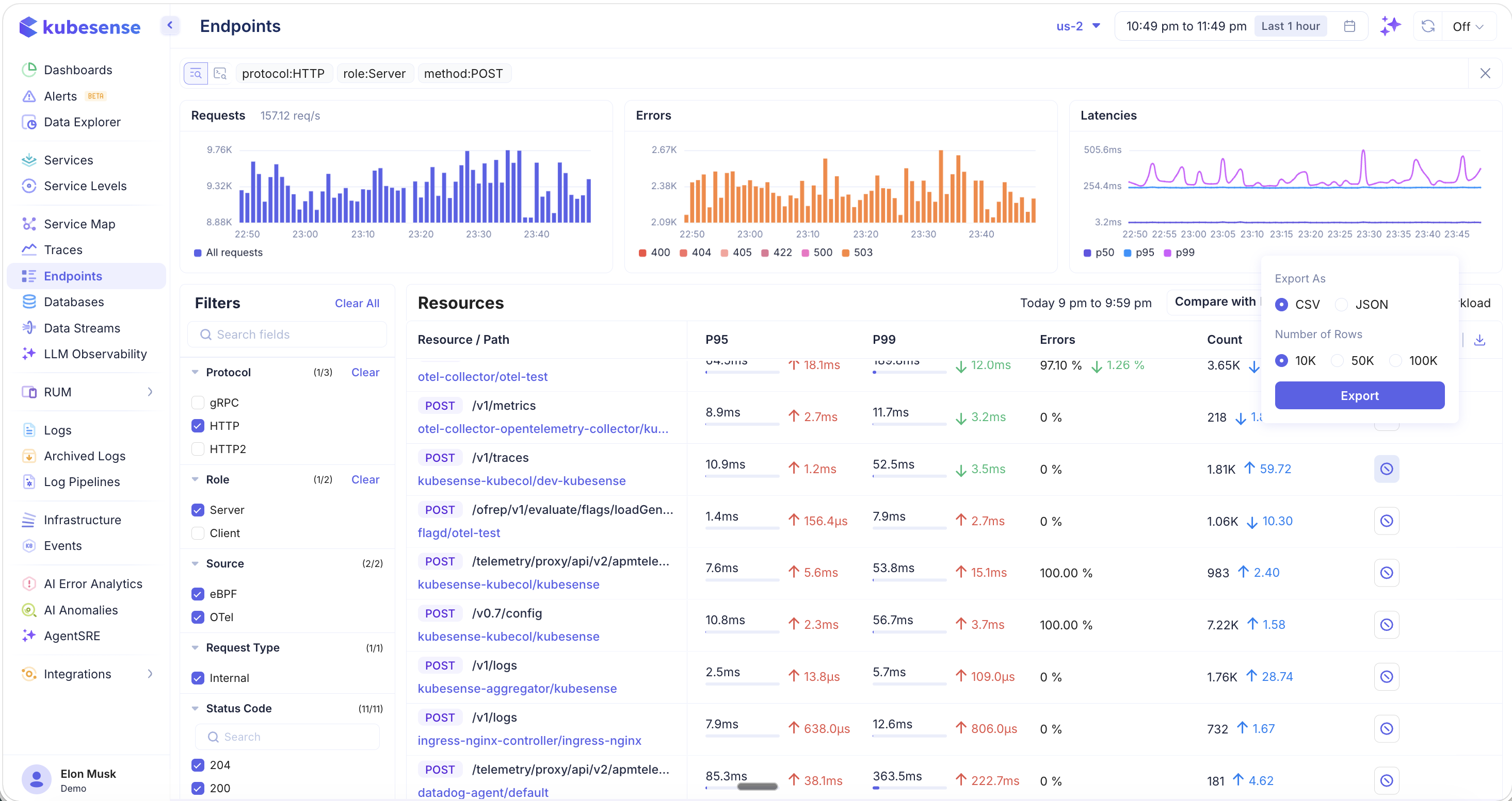 Endpoints — Export