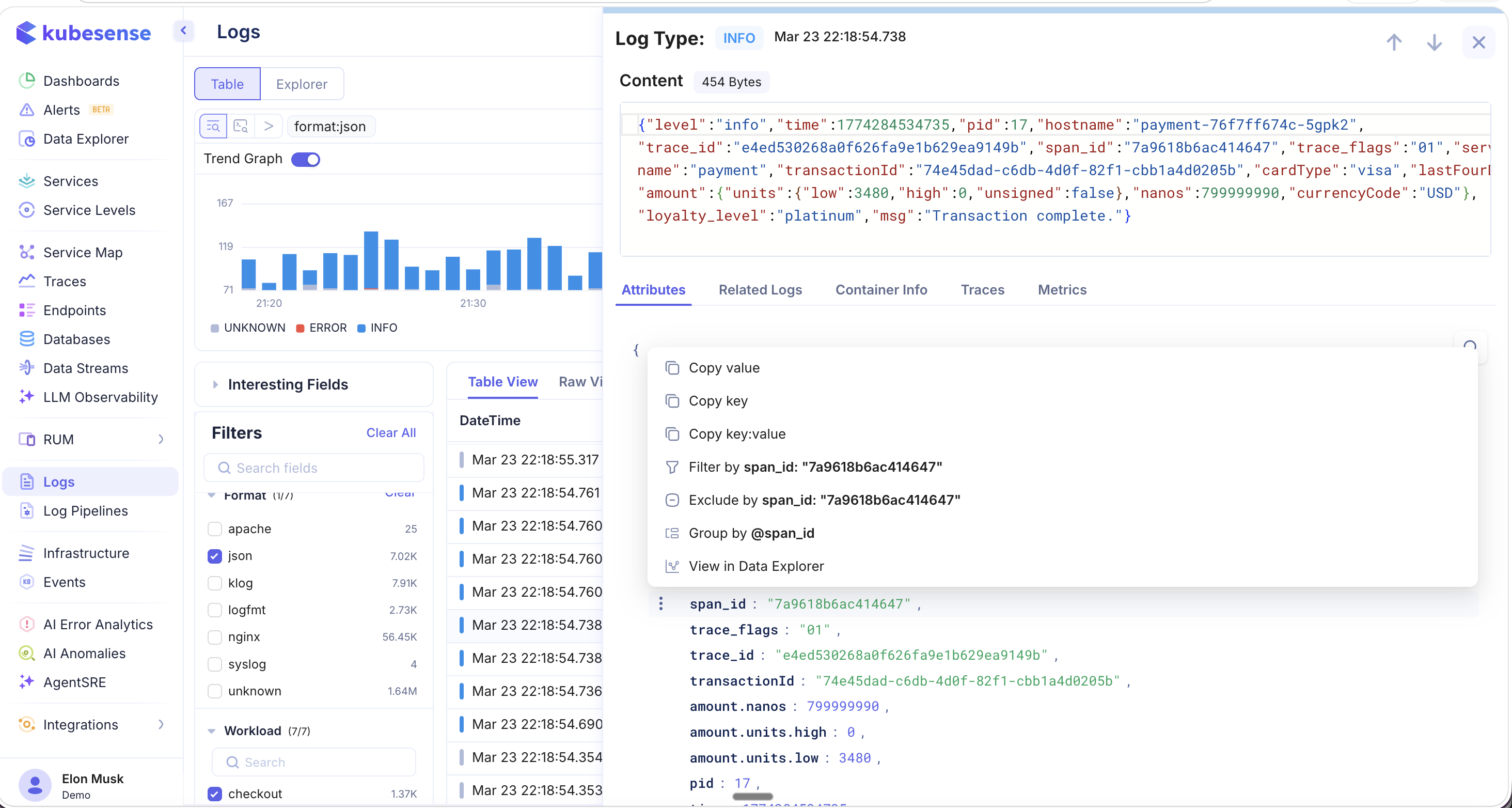 Attribute Context Menu