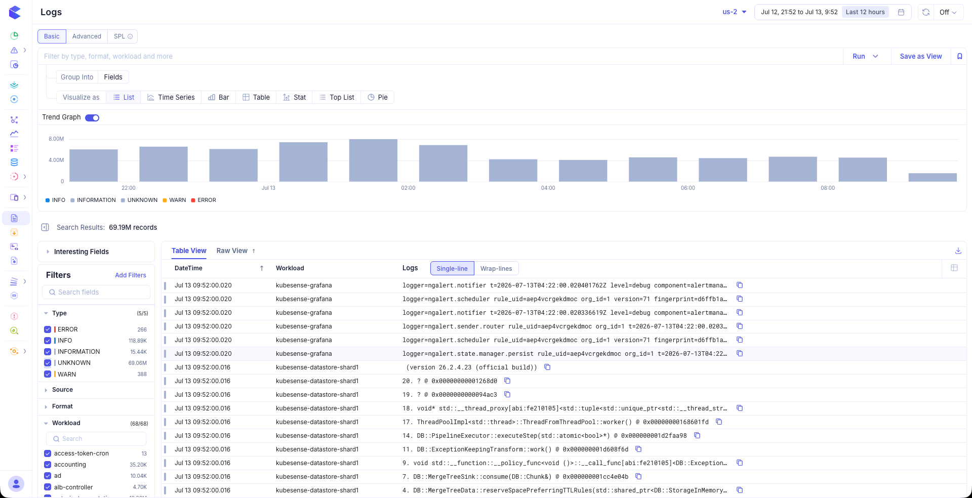 Log Explorer — Main View