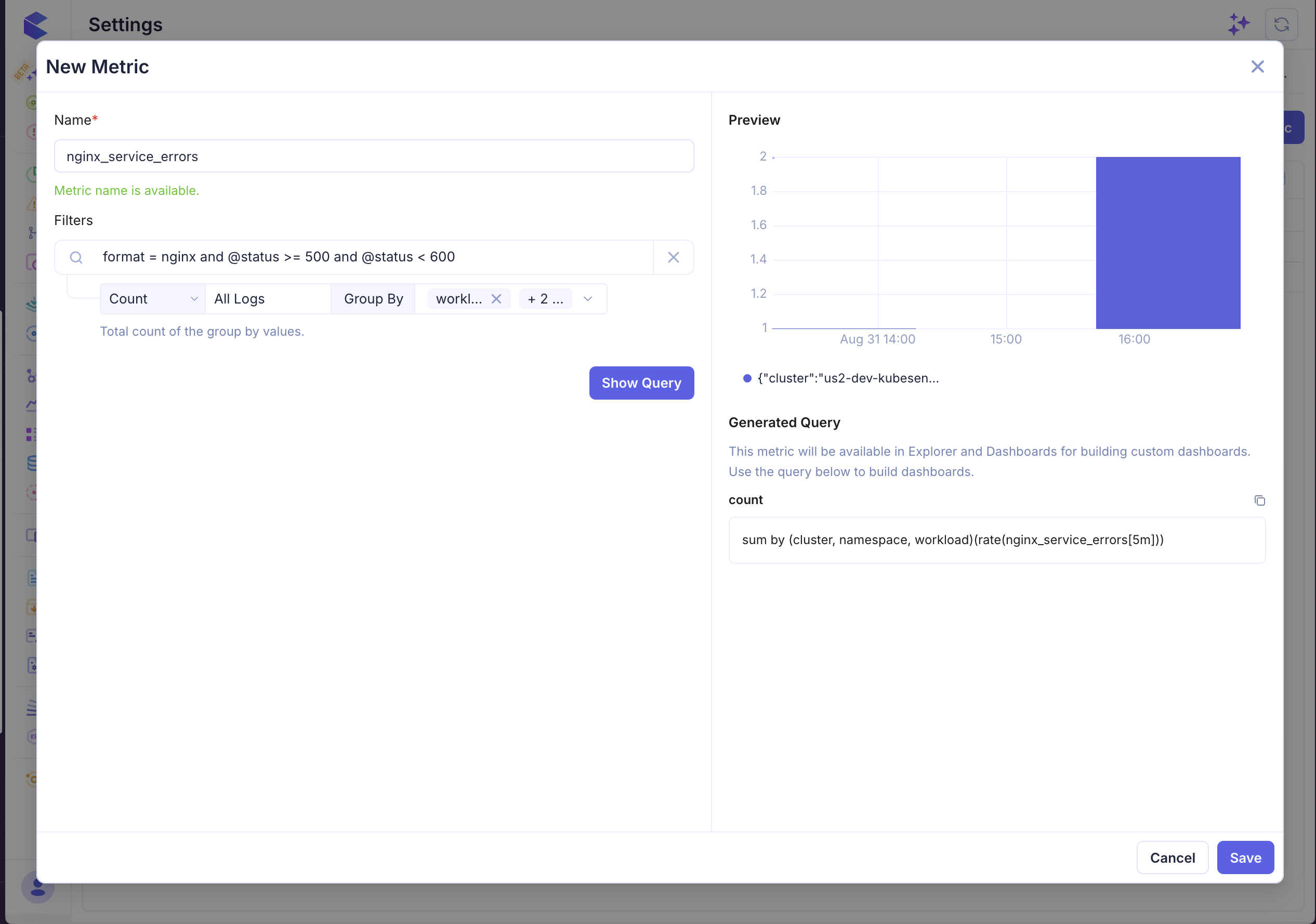 Generated query