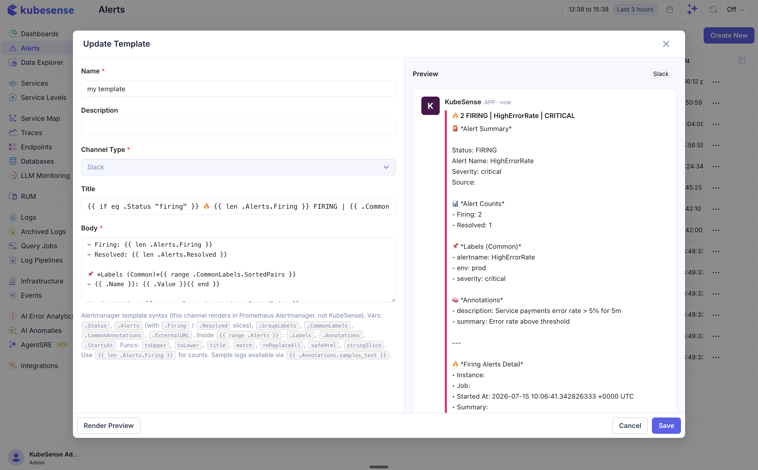 Notification Message Templates