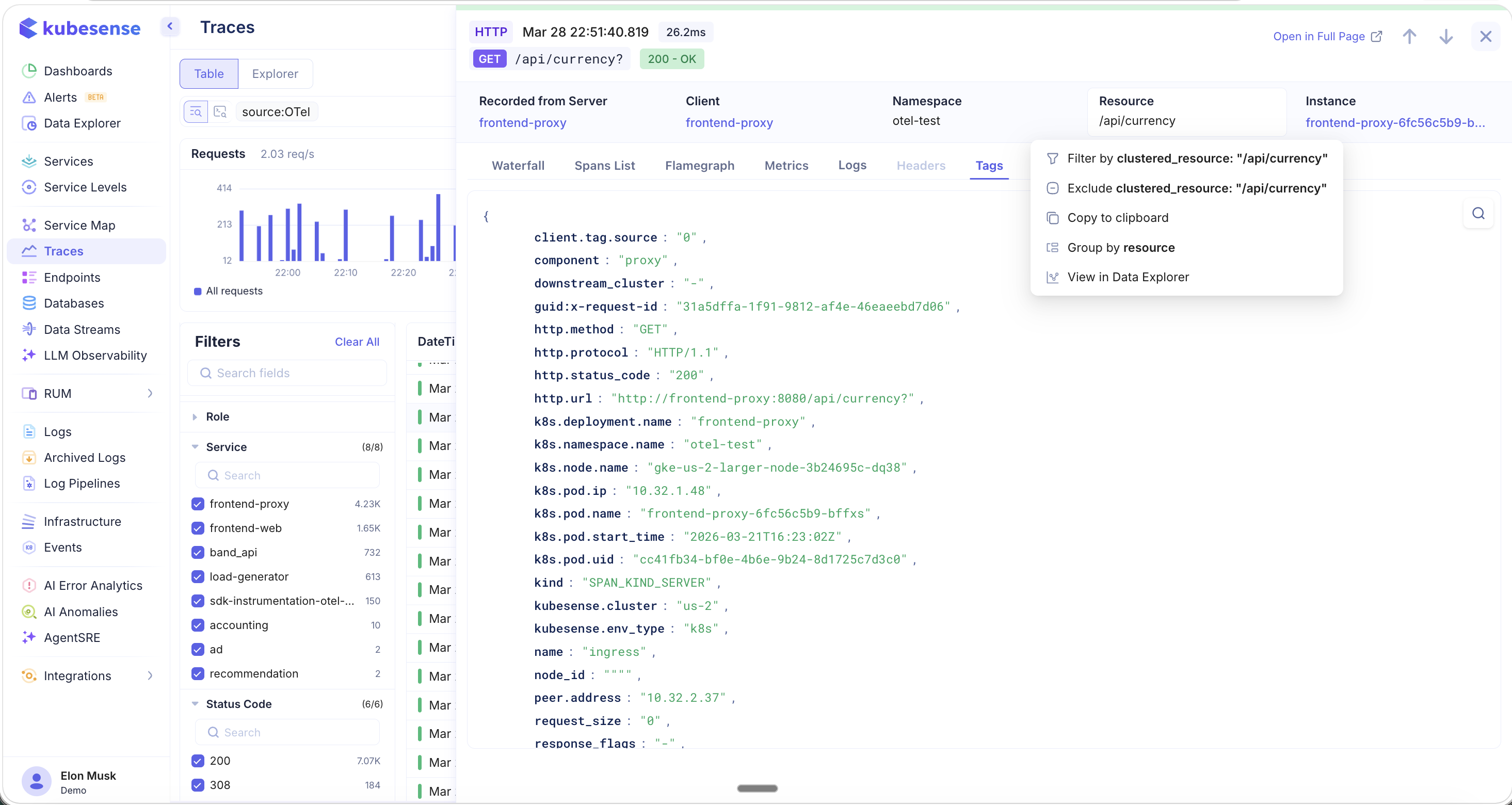 Trace Detail — Smart Filter