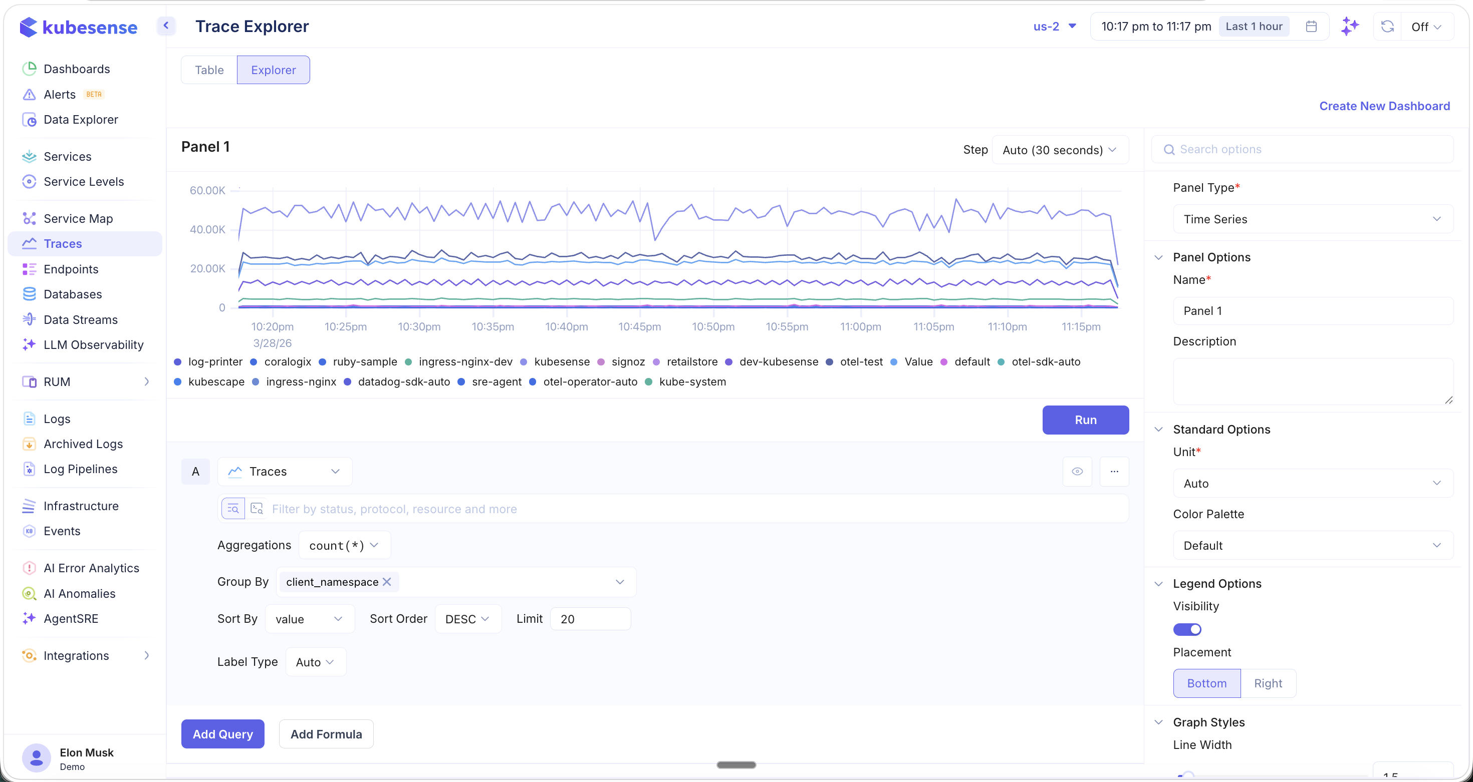 Trace Explorer — Time Series