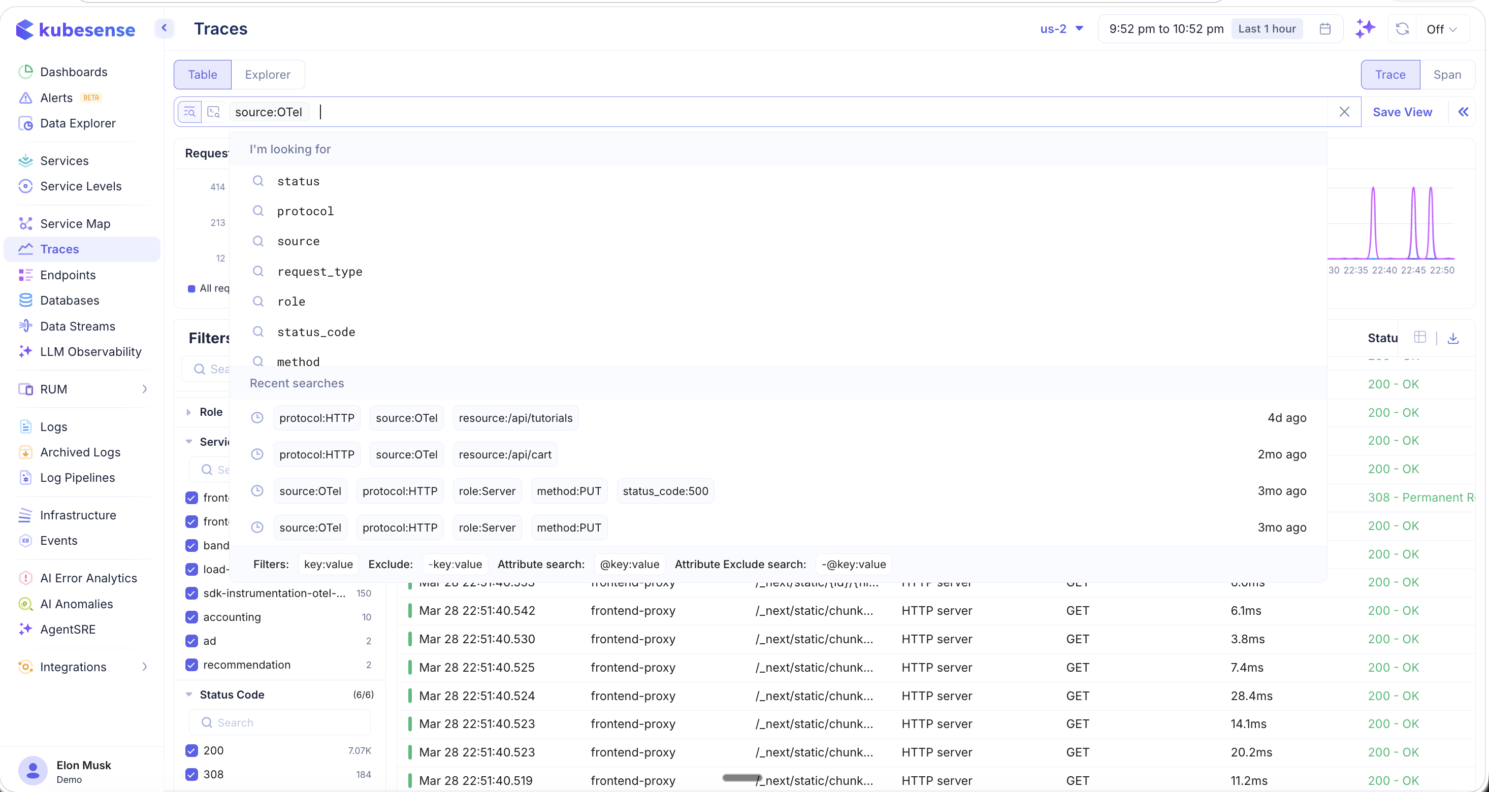 Traces — Search Bar