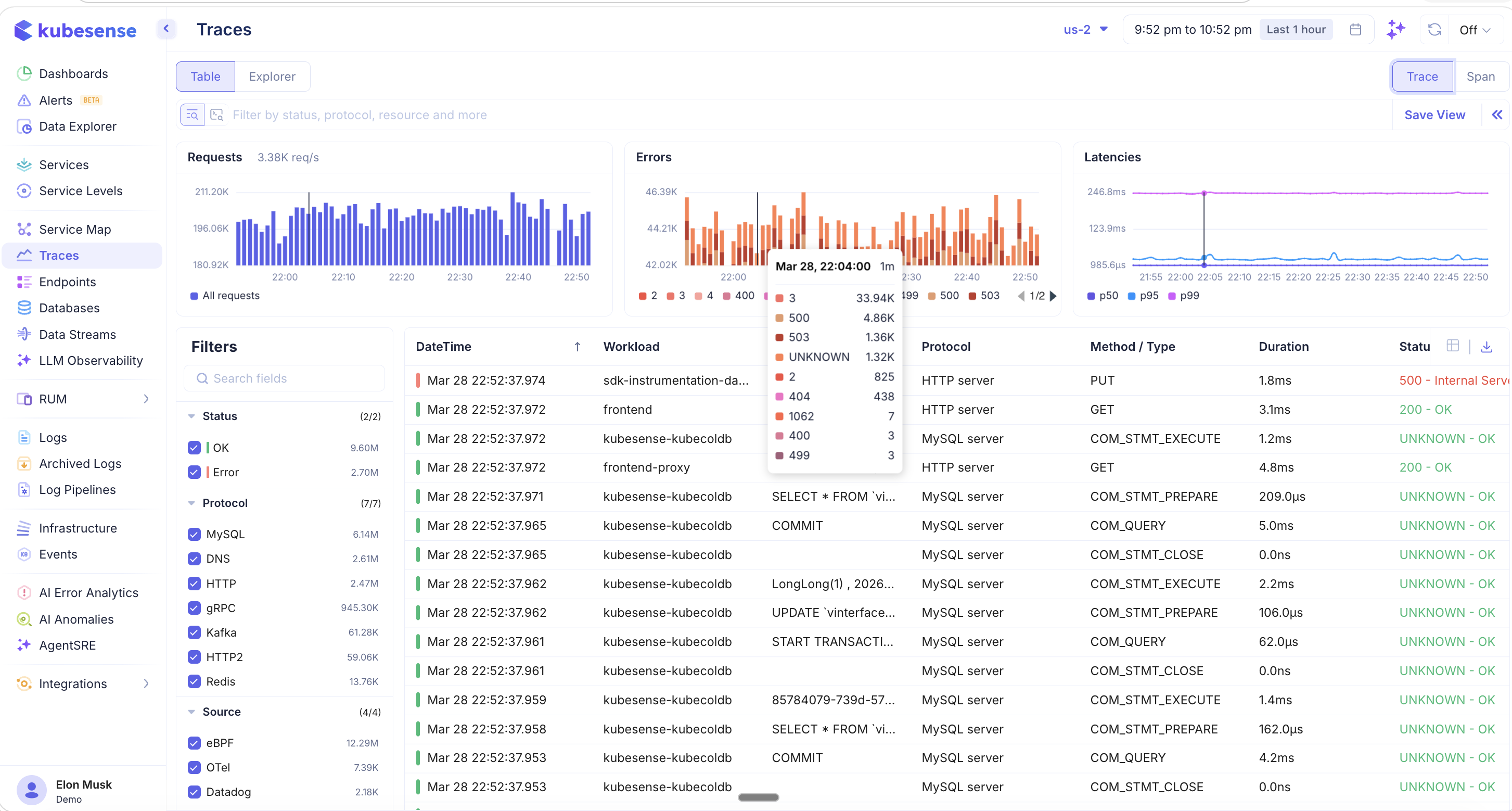 Traces — Trace View